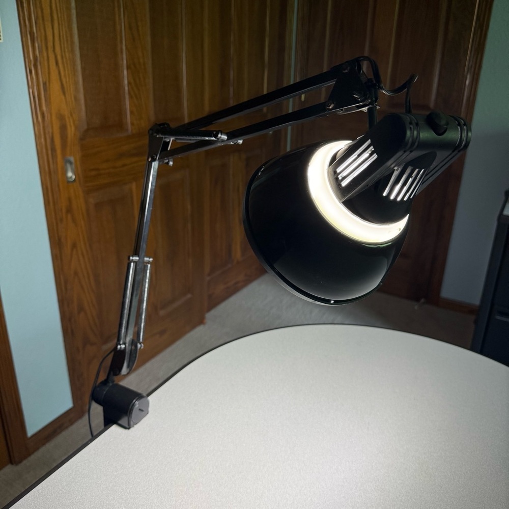 Vintage Lamp MCM Black Architect Drafting Desk Table Light Swing Arm